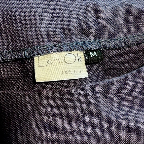 Len.Ok Linen Dress | Plum Purple 100% Linen Shift with Pockets! | Size Medium - Picture 7 of 7